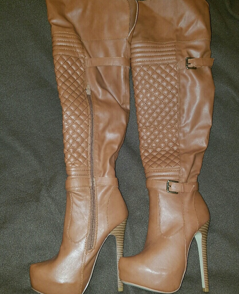 Marsala over the knee boot